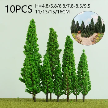10PCS Micro Paisagem Modelo de Simulação Árvore de Areia Tabela de Plástico do Modelo de Árvore de Jardim a Construção de modelos de Bonsai Paisagem Decoração