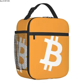 Bitcoin Isolados de Sacos de Almoço para as Mulheres BTC Cryptocurrency geladeira Portátil Térmica Caixa de Bento Exterior Acampamento de Viagens