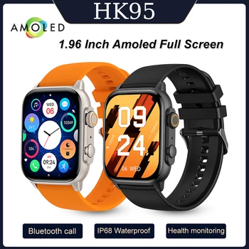2023 HK95 Ultra Smartwatch Homens Mulheres NFC, Tela AMOLED Smart Watch Bluetooth Chamada de Oxigênio Arterial frequência Cardíaca do Esporte Relógio à prova d'água
