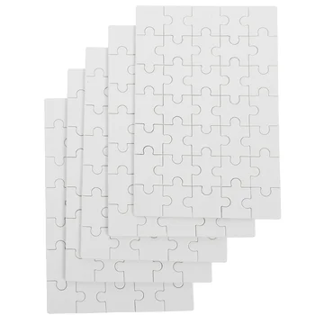 5 Conjuntos de DIY Brinquedo de Madeira Para Escrever Onss Para Escrever em Branco do Quebra-cabeça Térmica de Transferência de Jigsaw Para Sublimação de quebra-Cabeças