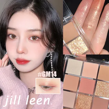 JILL LEEN Hyun-cor Mini nove de cores Eyeshadow Palette Pérola Olho Maquiagem Suave Névoa Rosa Natural