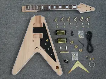 Corpo de Mogno com 6 Cordas DIY Guitarra Elétrica, Kit Frete Grátis