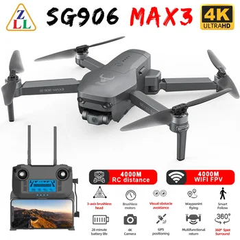 ZLL SG906 Max3 4K Câmara Drone Profesional 3-Eixo Cardan para Evitar Obstáculos FPV Drones 5G WIFI GPS Dron 4KM RC Quadcopter
