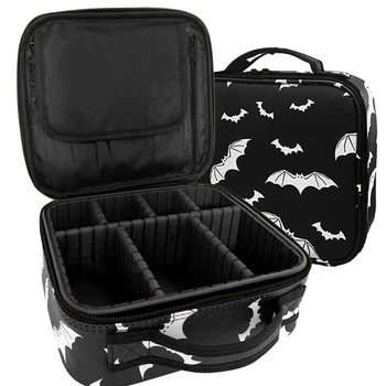 Maquiagem Organizador Saco de Viagem, Sacos de Maquiagem para Mulheres de Grande Saco de Cosméticos Maquiagem kit de armazenamento Bat-padrão de Halloween cosplay