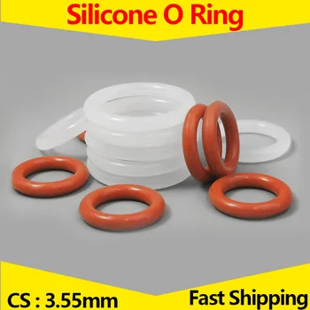 CS 3.55 mm,Resistente ao Calor do Silicone do produto comestível, O-Ring,VMQ Branco/Vermelho, Borracha de Vedação O-Ring,de Espessura 3.55, ID 112-395mm