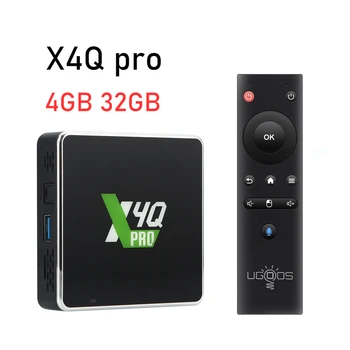 Ugoos X4Q Pro Smart Caixa de TV Android 11 X4Q Pro 4GB a 32GB X4Q Mais de 4GB de 64GB Amlogic S905X4 2,4 G 5G wi-Fi BT5.1 1000M 4K Set-Top Box