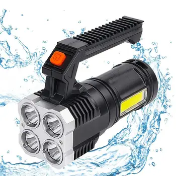 Lanterna elétrica recarregável de Outdoor de Alta potência Lanterna Caminhadas Lanterna Potente Lanterna Com IPX-6 Design à prova d'água USB