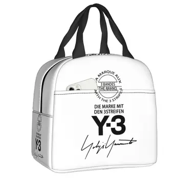 Personalizado Y3 Yohji Yamamoto Saco de Almoço Homens Mulheres Térmica Cooler Isolados Caixa de Almoço para as Crianças da Escola do Trabalho Piquenique Alimentos Sacolas