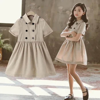 2023 Coreia do Verão Crianças vestem as Crianças de Uma peça de Meninas de Vestido de Festa Vestido Junior Menina Inchados de Vestir Menina Roupas de Moda de Venda Quente