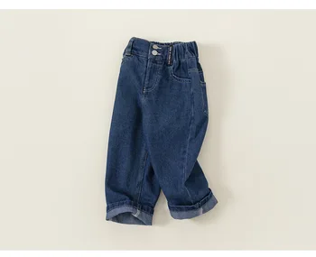 Meninas de Calças de Primavera e Outono Calças infantis coreano Casual calça Jeans Reta de Cor Sólida