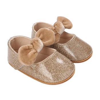 Louatui Menina Premium PU Flats Infantil Arco Primeiro Walker Sapatos de Berço para o Partido Festival do Chuveiro do Bebê
