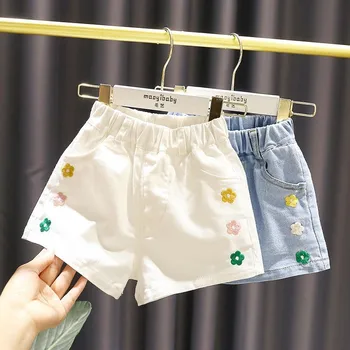 Meninas, Shorts Jeans 2023 Verão Novo das Crianças do Bebê Roupa de Verão Criança Calças Estilo coreano Moda Street Style