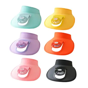 A Viseira de sol do Chapéu com Ventilador de Viseiras para Homens/Mulheres/Crianças Topo Vazio Exterior Caps Chapéu de Sol