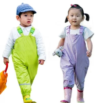 Marca Impermeável Bebê Meninas Meninos PU Calças de Chuva Respirável Calças Única Camada de Crianças Vestuário Roupas Para Crianças de 1 a 8 Anos de Idade