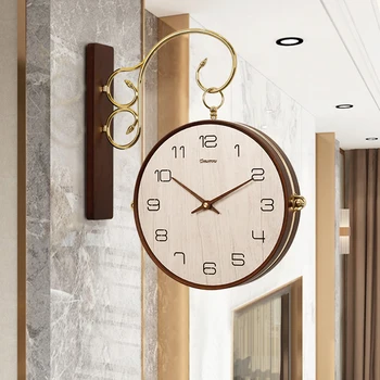 Nordic Relógio De Parede Vintage De Madeira De Design Minimalista, Acessórios De Luxo Led Relógio Digital Indoor Horloge Mural Da Sala De Estar Decore