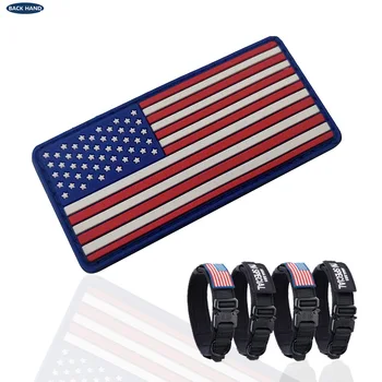 EUA NOS Estados Unidos da Bandeira Soft PVC Adesivo de Borracha Emblema do Patch para o Cão de Estimação do Keychain Colar Adesivo Tático Apliques