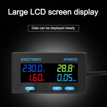 AC60-300V LCD Digital de Tensão Medidor de Energia Indicador de Voltímetro Amperímetro Wattmeter Atual Volts Amps Testador Com Transformador