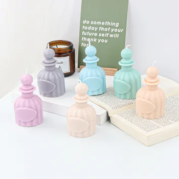 3D Frasco de Perfume de Forma a Vela do Molde de Silicone de Aromaterapia, Velas Ferramenta para Tomada de Diy Rosa Flor de Decoração de Casa de Artesanato, Lembranças de Casamento