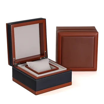 Luxo Single de Madeira do Relógio de Presente Caixa de Jóias com Almofadas de Couro PU relógio de Pulso Pulseira vitrine Organizador de Caixa para os Homens