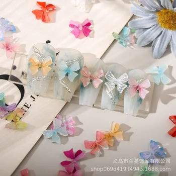 10pcs/pack Borboleta Mistura de 3D gravata borboleta Não deformável Acrílico Fita de Cor Decoração da Arte do Prego Manicure DIY Acessórios