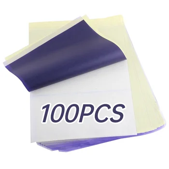 100PCS/Pack Estêncil da Tatuagem de Papel Térmico de Transferência de Folhas