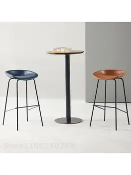 Barra de cadeira moderno e minimalista domésticos barra alta cadeira do designer de luz de luxo frente cadeira de secretária Nórdicos plástico banquinho de bar