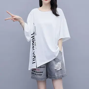 Mulheres Conjunto coreano Solto e Casual Shorts Jeans T-shirt de Duas peças de Conjunto de 2023 Verão de Moda de Nova Magro e Elegante Conjunto de Duas peças