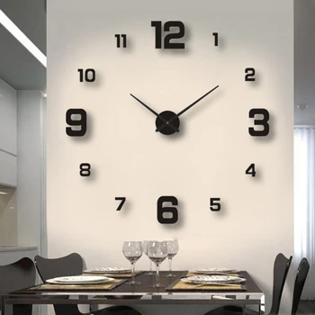 Simples e Moderno, Design Digital DIY Relógio Silenciosa Relógio de Parede Sala de estar Decoração de Parede Decoração da Casa Soco-Grátis Adesivo de Parede Relógio