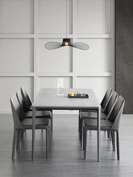 Luz de luxo casa de ardósia mesa de jantar pequeno apartamento de jantar moderno e minimalista retangular mesa de jantar