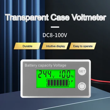 O dc8-100V a Capacidade da Bateria Voltímetro Indicador LED de indicação de Bateria de Lítio Bateria de Ácido-Chumbo Indicador de Capacidade