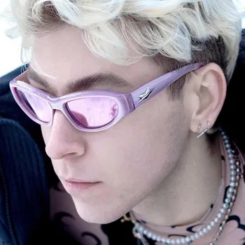 Nova Futurista Y2k Óculos De Sol Estrela Cyberpunk Logotipo Personalizado De Óculos De Sol Unissex, Moda