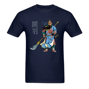 Design exclusivo Pequim Ópera Chinesa Herói Guerreiro Guan Yu T-shirt da Impressão. Verão do Algodão O-neck Manga Curta T-Shirt Mens Novo