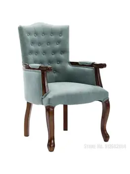 Europeia, braço de madeira maciça presidente Americano única Vintage Hotel café cadeira de jantar de casa pano escritório de arte aprendizagem cadeira