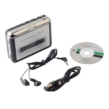 Leitor de cassetes a Cassete para MP3 Conversor de Captura de Áudio Leitor de Música Converter Fitas Cassete em fita para Laptop PC Via USB