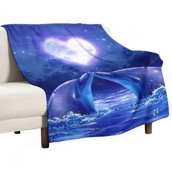 dolphin Jogar Cobertor Fofo Cobertor Dormitório Essentials Manta no sofá Cabelo Cobertor
