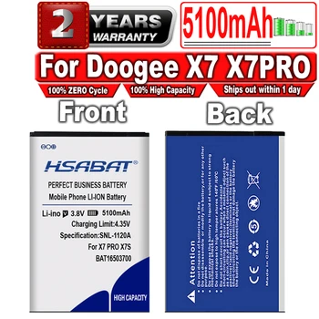HSABAT BAT16503700 5100mAh Bateria de Alta Capacidade para Doogee X7 X7PRO X7S X7 PRO dentro de número de rastreamento
