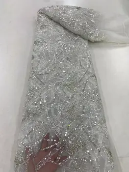 olhando agradável pena bordado em tule de malha de tecido de renda Yaking-1302.3313 com boa qualidade para o vestido de festa