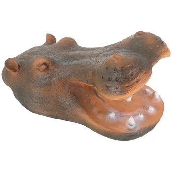 Brinquedo Lagoa Flutuante Hipopótamo Estátua de Resina Animal Ornamento de Cabeça em forma de Estatueta do Gramado do Jardim Decoração