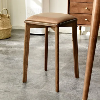 Nordic Cadeiras Simples de Jantar Banquinho de Madeira maciça, Material de Cozinha Cadeira de Almofada Macia Móveis da Sala Multi-cena