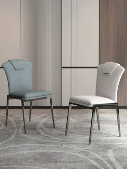 Luxo moderno Cadeiras de Couro do PLUTÔNIO Almofada de Cozinha Multifuncional de Lazer Fezes Cadeiras de Jantar do Hotel Mobília de Sala de Jantar