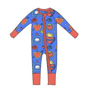 Queda Unisex do romper do Bebê Manga Longa de Inverno de Criança Roupas de Recém-nascido de Meninos Meninas romper do Bebê do Amor de impressão pijama