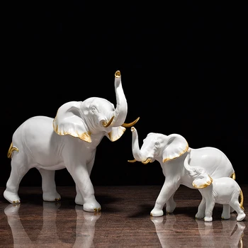 Casa criativa Decoração Preto e Branco Elefante Figurino Simples, Sala de estar, Armário de Mesa, Acessórios de Resina Animal Estátua de Artesanato