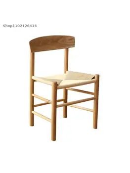 Nordic sólido de madeira cadeira de jantar J39 cadeira de carvalho branco y cadeira estilo Japonês corda tecida de registo de estudo da cadeira de vime, designer de fezes