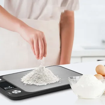 Escala da cozinha de 15Kg/1g de Fermento de Pesagem de Alimentos e Café Balança Eletrônica Inteligente balança Digital Aço Inoxidável Design para Cozinhar