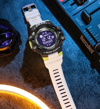 Digital Homens Relógio De Moda Impermeável De Grande Dial Eletrônico Militar Relógios Branco Táticos Do Esporte Wristwath Cronómetro Masculino Relógios D
