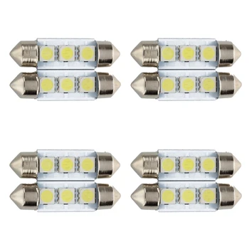 8X C5W 3 LED SMD 5050 36Mm Xenon Lâmpada Branca Placa de Transporte Festões de Abóbada do Teto Lâmpada Luz de Carro