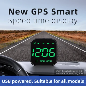 Carro HUD G4 GPS Head Up Display Relógio Bússola, Velocímetro LED KMH Medidor de Titular de 2,5 Polegadas Tela do Computador de Bordo Digital Testador