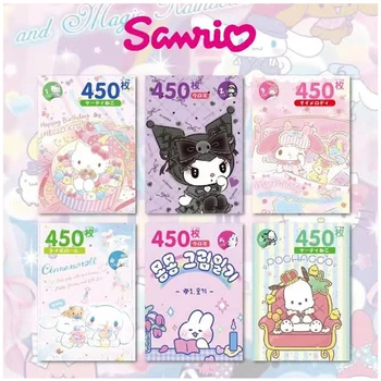 450PCS Kawaii Sanrio Adesivos Estética dos desenhos animados Hello Kitty, My Melody Kuromi Decalques Brinquedos Anime Bonito Decoração Autocolante Livro