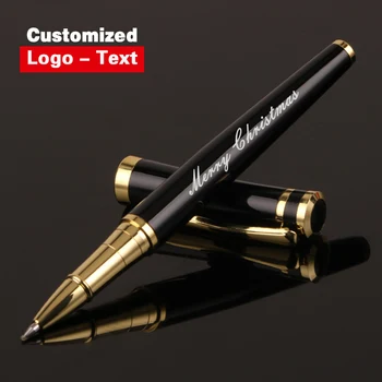 Luxo Bola de Metal de Ponto de Pen Clip Assinatura de Canetas Esferográficas para Negócios Escrever Office Papelaria Personalizada do Logotipo, o Nome de Dom