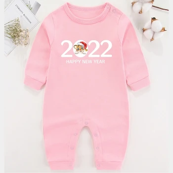 2022 Feliz Ano Novo para as crianças e as meninas, roupa do bebê, a primavera recém-nascido macacão, menino roupas, crianças macacão